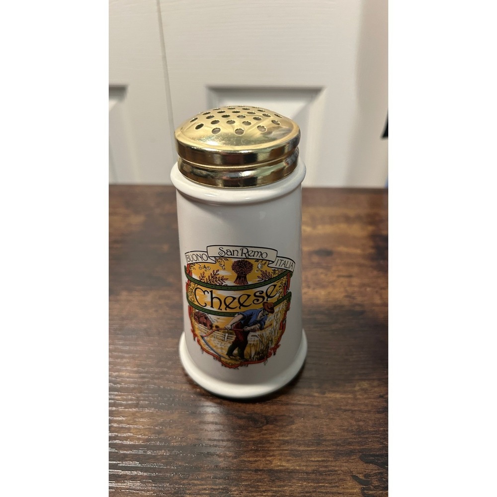 Himark Cheese Shaker White San Remo Italia Ceramic Vintage Kitchen